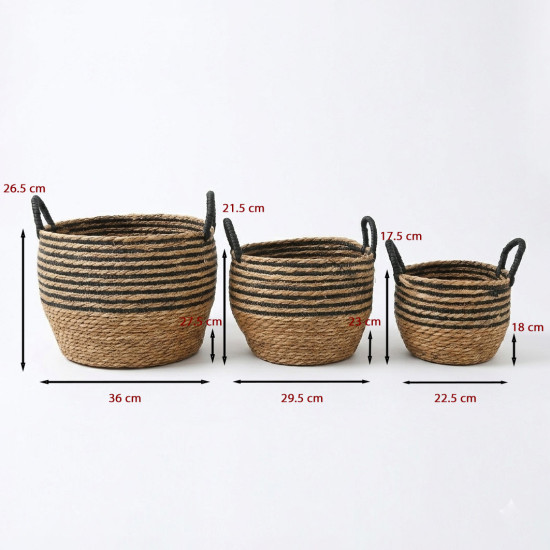 Straw Basket Set 3 Pcs